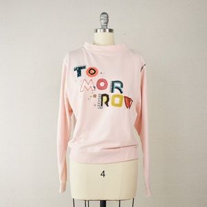 Anthropologie Embroidered 'Tomorrow' Pullover Sweatshirt